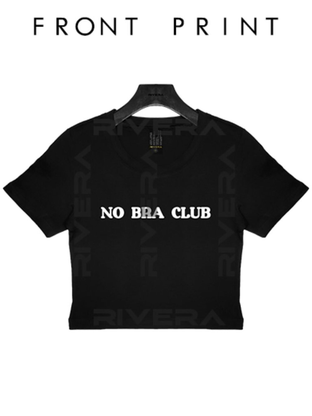 NO BRA CLUB Baby Tee Crop Top Y2K Aesthetic Premium Streetwear Cute Graphic Tee